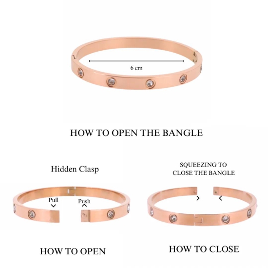 Studded Bangle-Rosegold / Thin