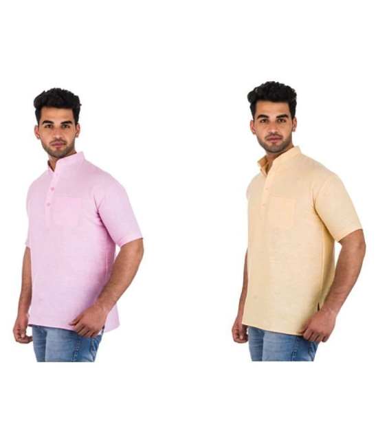 DESHBANDHU DBK Multi 100 Percent Cotton Kurta Pack of 2 - None