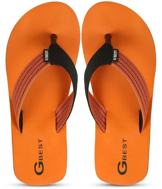 G Best Orange Mens Thong Flip Flop - None