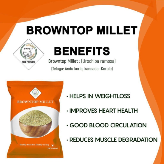 SWASTH Millets Unpolished and Natural Millet Combo Pack of 3 - 1Kg Each (, Browntop, Foxtail,Kodo Millets)