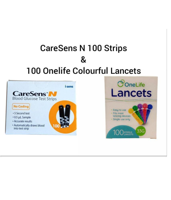 CareSens N 100 Strips with 100 Onelife Lancets Expiry: April 2024