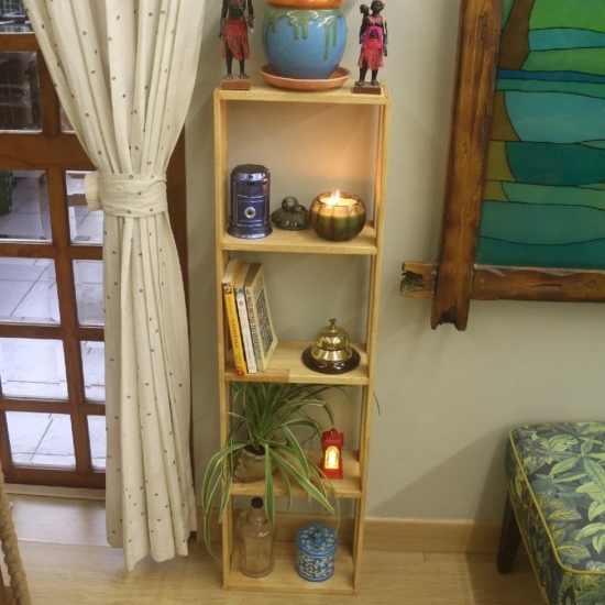 Barish Home DECORS - Tall Multipurpose Stand | Sturdy & Spacious | Handcrafted with Rubberwood | Wooden Multipurpose Book Storage Display Organizer Rack