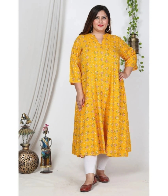 Swasti Cotton Blend Printed Front Slit Womens Kurti - Yellow ( Pack of 1 ) - None