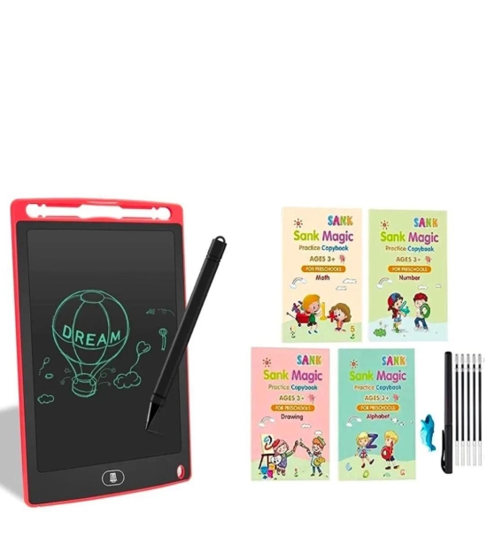 3D Groove Magic Book Set (4 Book, 8 refill, 1 Pen, 1 Grip Pen) With Digital Writting Pad-1