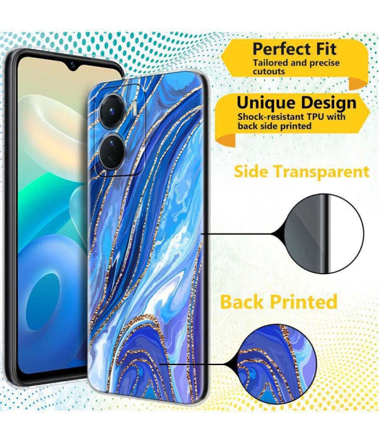 NBOX - Multicolor Silicon Printed Back Cover Compatible For Vivo Y16 ( Pack of 1 )