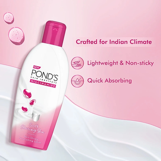 Ponds Triple Vitamin Moisturising Lotion - Silky Smooth Skin, Vitamins B3, E & C, 90 Ml