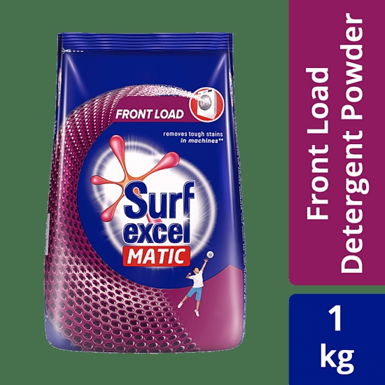 Surf Excel Matic Detergent Powder - Front Load, 1 Kg Pouch