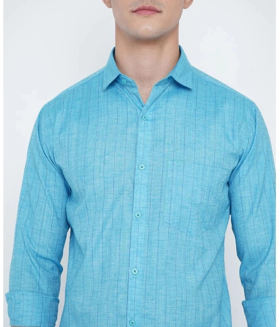 VERTUSY - Light Blue Cotton Regular Fit Mens Casual Shirt ( Pack of 1 ) - None