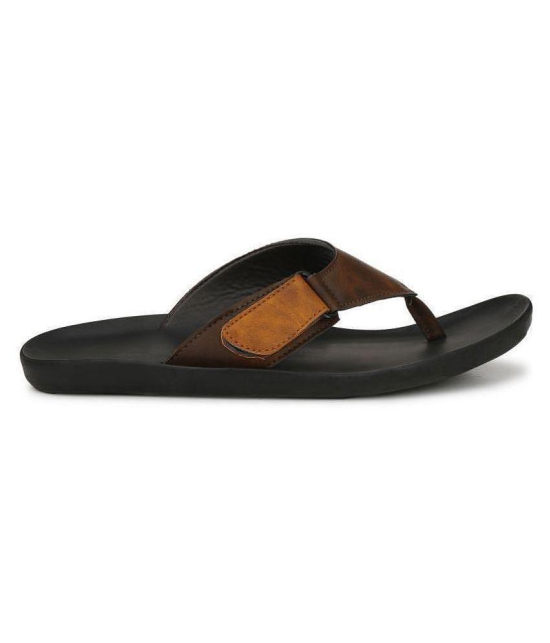 Leeport - Brown  Synthetic Thong Flip Flop - 9