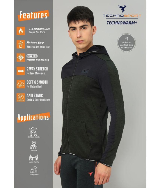 Technosport Dark Grey Polyester Men's Gym Sweatshirt ( Pack of 1 ) - L