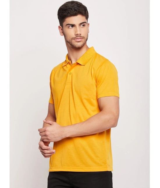 UBX Cotton Regular Fit Solid Half Sleeves Mens Polo T Shirt - Gold ( Pack of 1 ) - None