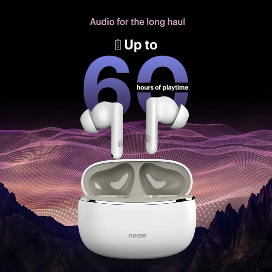 Noise Aura Buds in-Ear Truly Wireless Earbuds with 60H of Playtime, Quad Mic with ENC, Dual Device Pairing, Instacharge (10 min = 150 min), 12mm Polymer Composite Driver, BT v5.3 Aura White