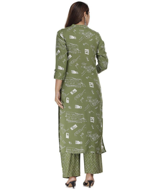 JC4U - Green Straight Rayon Womens Stitched Salwar Suit ( Pack of 1 ) - M