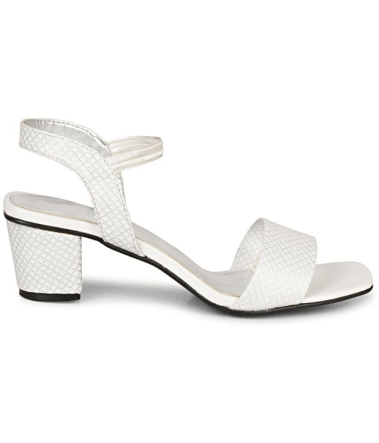 Saheb - White Women's Sandal Heels - None