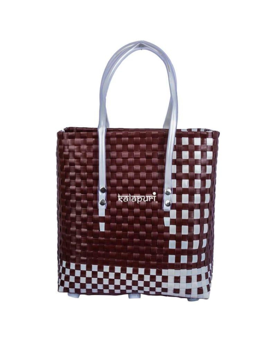 Handwoven Brown & White Basket