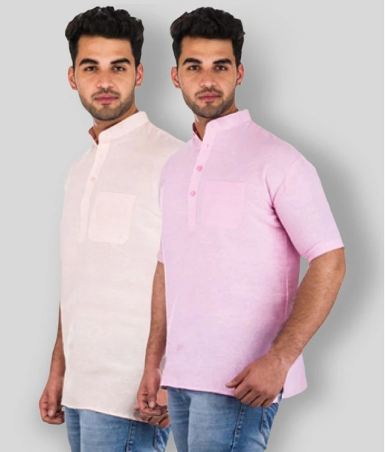 DESHBANDHU DBK - Multicolor Cotton Mens Regular Kurta ( Pack of 2 ) - None