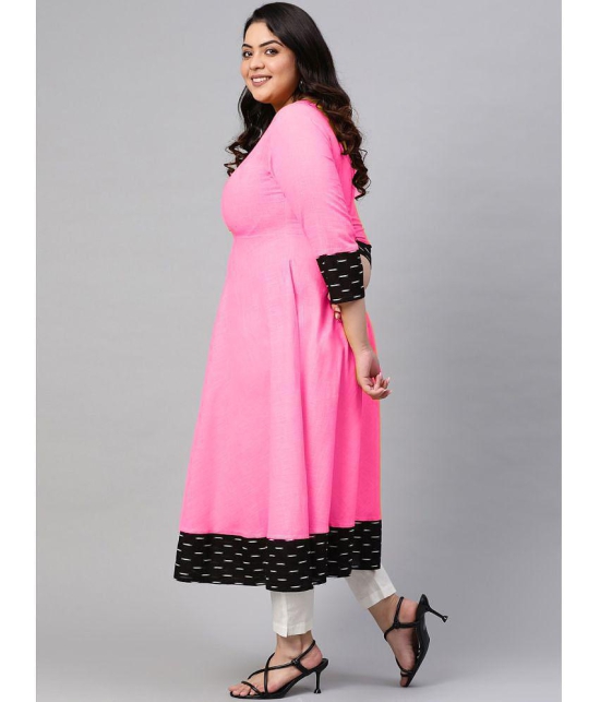 Estela - Pink Cotton Blend Women's Flared Kurti ( Pack of 1 ) - None