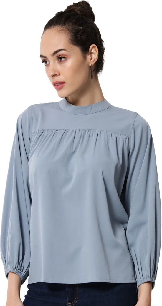 ALL WAYS YOU Women Top Crepe fabric  Sky Blue XS