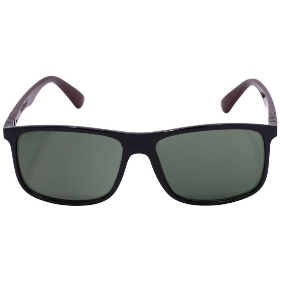 Hrinkar Green Rectangular Sunglasses Brands Black, Brown Frame Goggles for Men & Women - HRS-BT-02-BK-BWN-GRN