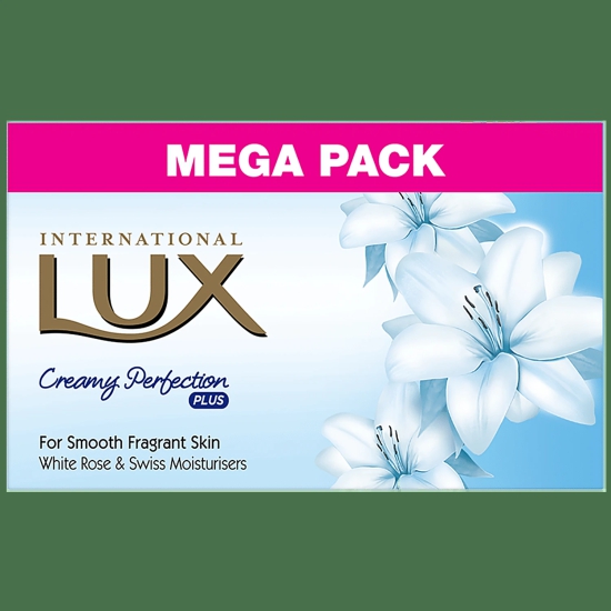 Lux International White Flower Creamy Perfection Soap Bar, Enriched With Swiss Moisturizers, 500 G (Pack Of 4)