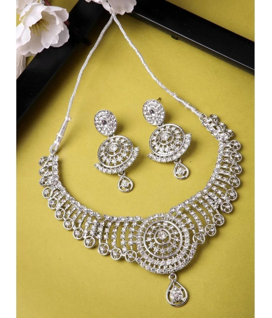 Sukkhi Silver Alloy Necklace Set ( Pack of 1 ) - Silver