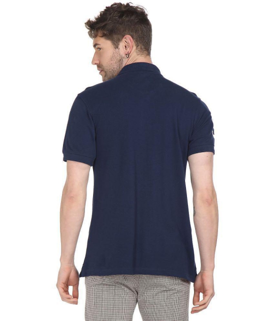 Ruggers Blue Cotton Blend Solid Polo T Shirt - None