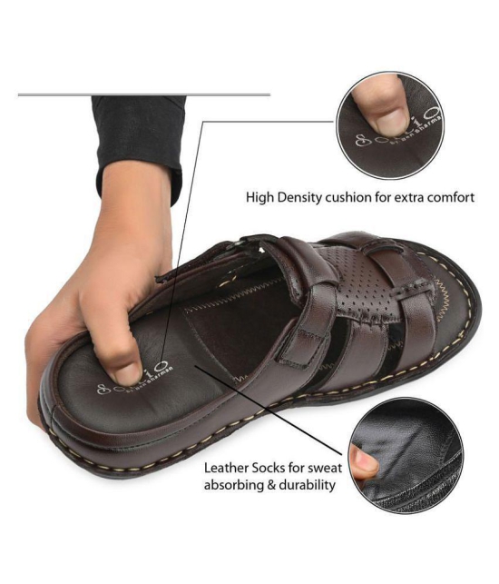 softio Brown Flip Flops - 10