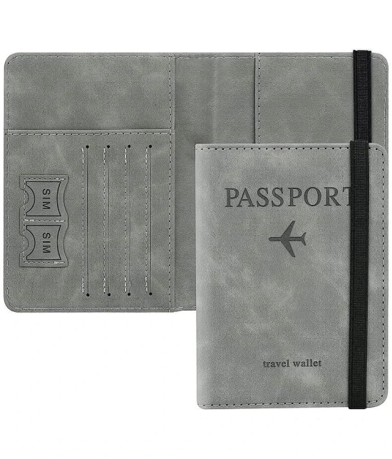 NAMRA Grey WORLD MAP PASSPORT COVER - Grey