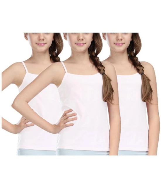 HAP Lovly white Camisole for Girls/inners for girls/spaghetti top/pack of 3 - None