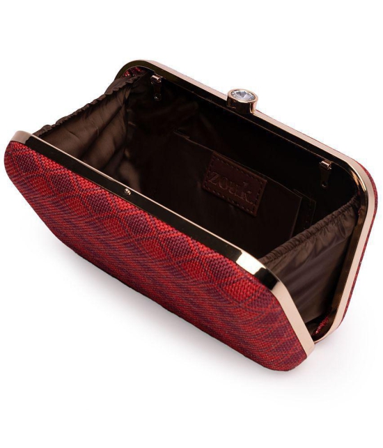 Zouk - Red Jute Box Clutch - Red