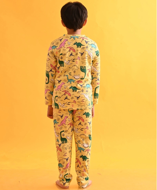 RAINING DINOSAUR LONG SLEEVES PYJAMA SET D - YELLOW-4-5 YEARS / 2N / YELLOW