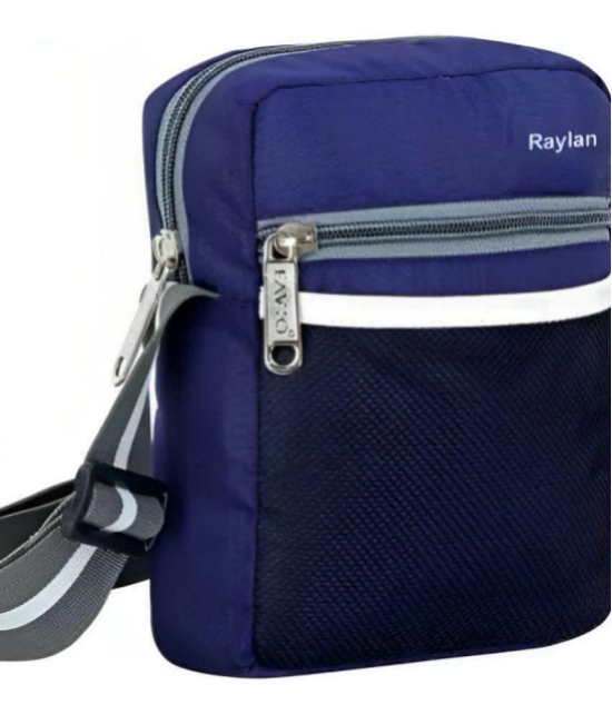 Raylan Blue Colorblocked Messenger Bag - Blue