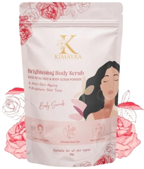 Kimayra Rose Petal Face & Body Scrub Powder/Bathing Scrub Powder for Brightening Skin