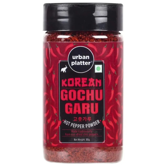 Urban Platter Korean Gochugaru Hot Pepper Powder, 80g [Coarse ground Korean Dried Chilli Peppers | Smoky & Spicy| Use for Kimchi and other Korean Dishes]