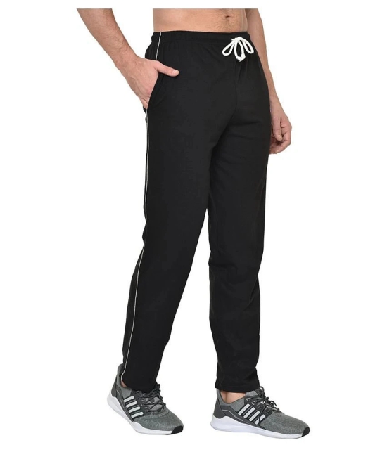 Vimal Jonney Black Cotton Blend Trackpants - L