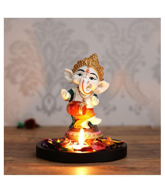 eCraftIndia Showpiece Wood Ganesha Idol 15 x 15 cms Pack of 1