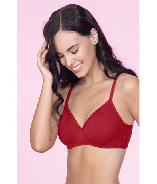 Amante Cotton T-Shirt Bra - Maroon Single - 32D