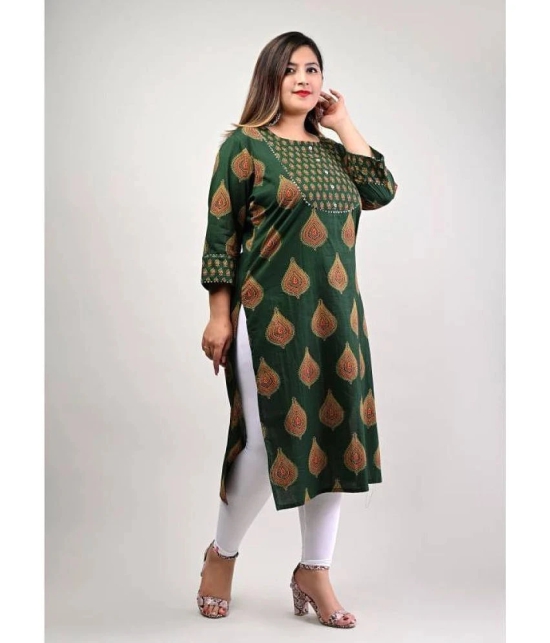 Swasti - Green Cotton Womens Straight Kurti ( Pack of 1 ) - None