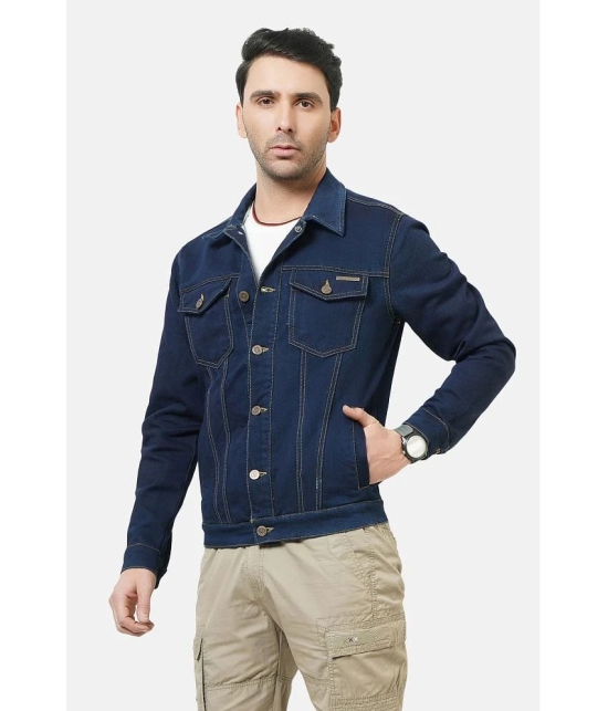 NUEVOSPORTA - Blue Denim Regular Fit Mens Denim Jacket ( Pack of 1 ) - None