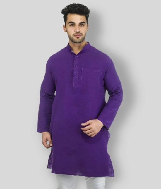 DESHBANDHU DBK - Purple Cotton Mens Regular Kurta ( Pack of 1 ) - None