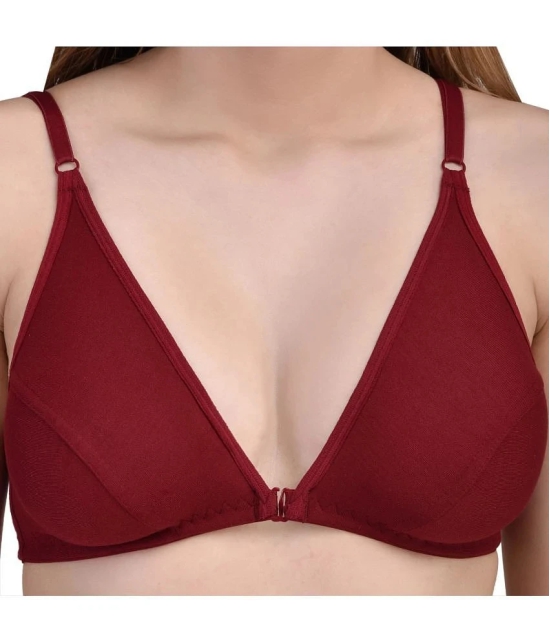 Desiprime Poly Cotton Front Closure - Maroon Pack of 4 - 36B