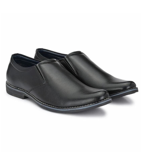 Leeport Slip On Artificial Leather Black Formal Shoes - 9