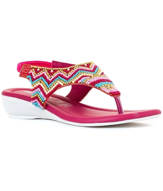 Adrianna Pink Flat Sandal for Girls (4.5-12 yrs) - None