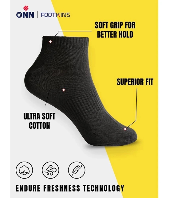 ONN - Cotton Mens Solid White Ankle Length Socks ( Pack of 3 ) - White