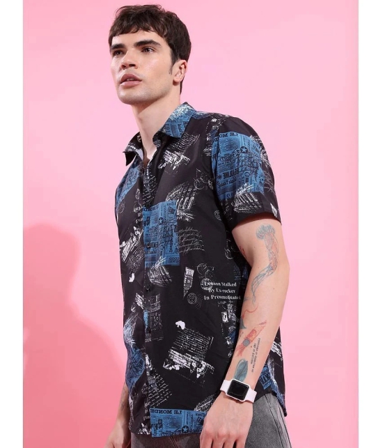 Ketch Polyester Regular Fit Printed Half Sleeves Mens Casual Shirt - Black ( Pack of 1 ) - None