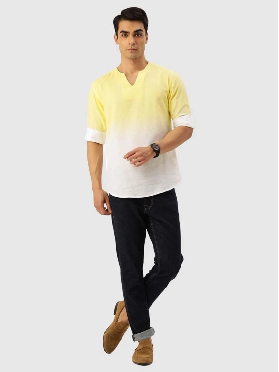 Bene Kleed Yellow Cotton Blend Mens Regular Kurta ( Pack of 1 ) - None