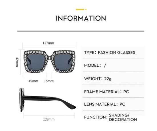 Oversized embellished sunglasses-C11- silver