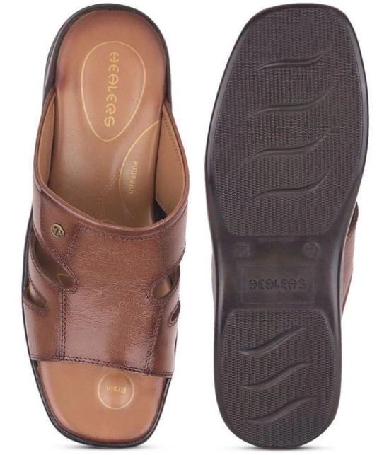 Liberty Tan Mens Leather Slipper - None