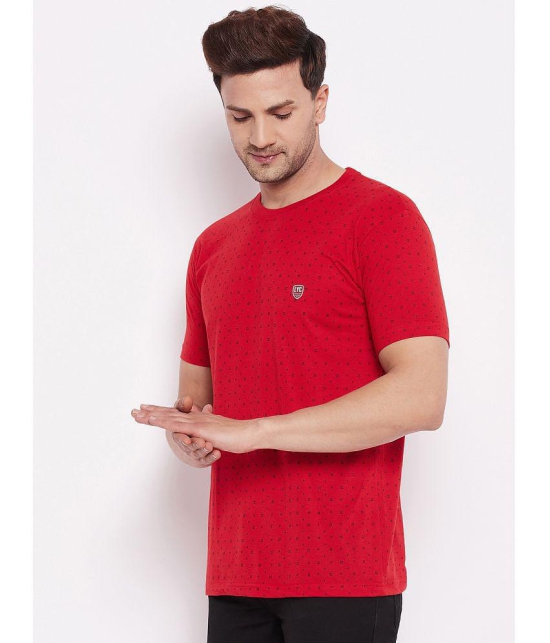 Lycos - Red Cotton Regular Fit Men's T-Shirt ( Pack of 1 ) - None