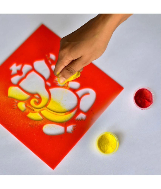 ilearnngrow ilearnngrow Diwali DIY Rangoli Kit - Set Of Five Stencil - Multi-Color